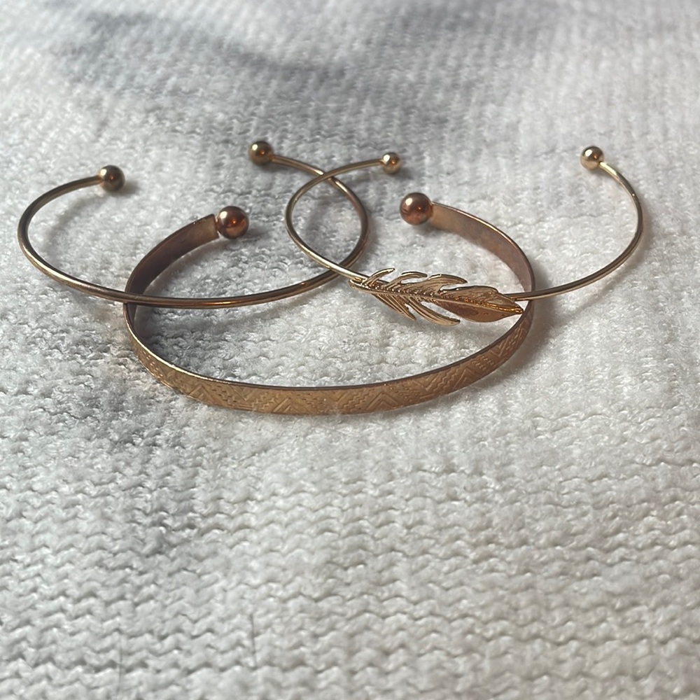 Gold/copper colored accent bracelets